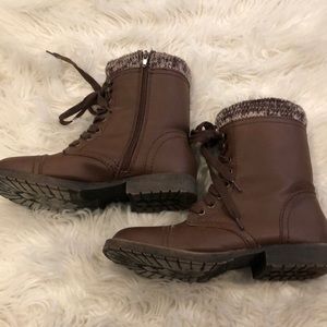 Rampage Shoes - Worn once. Brown combat boots with leg warmers Rampage Shoes - Worn once. Brown combat boots with leg warmers
